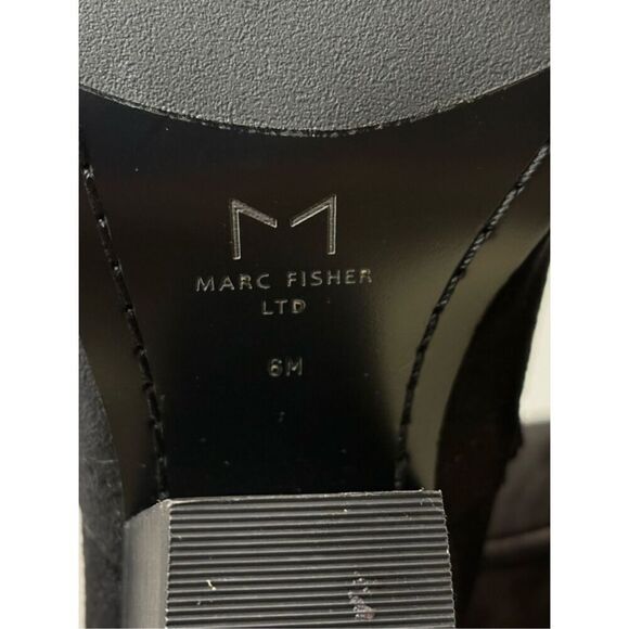 Marc‎ Fisher Women's Suede Knee High Side Zip Heeled Boots Black Size 6M - Picture 8 of 8